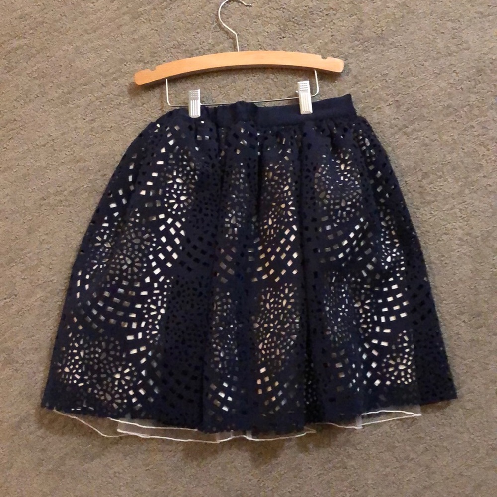 Baby cz navy eyelet skirt
